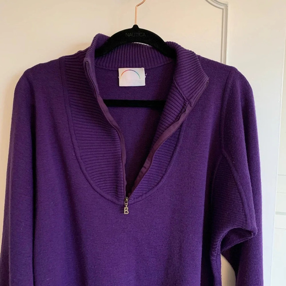 Vintage Bogner  quarter zip sweater. Purple size L. - Picture 3 of 15